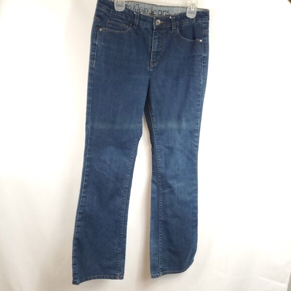 Calvin Klein Jeans Womens Dark Blue Boot Cut Jeans Stretch Sz 30/10 - Picture 1 of 13